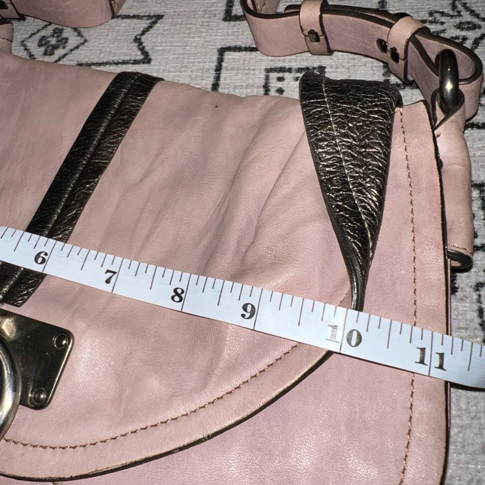 Francesco Biasia Small Pink Leather Shoulder Bag - Picture 7 of 7
